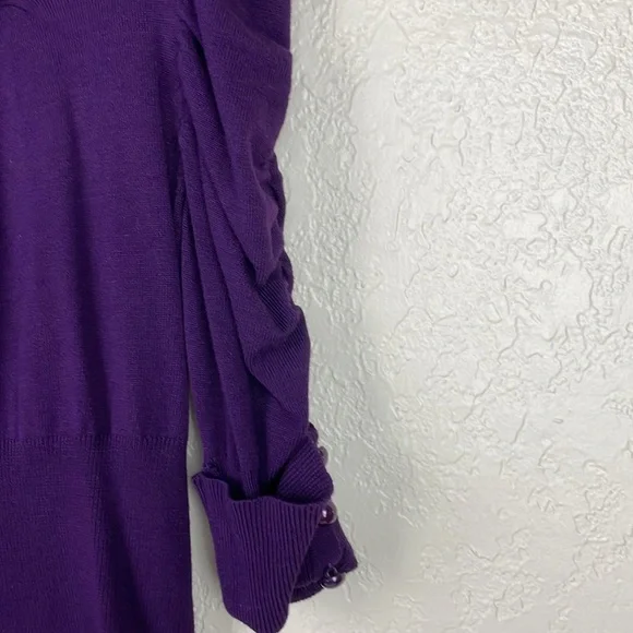 Derek Heart ❤️ eggplant purple cowl neck puffed sleeves top - Picture 5 of 8